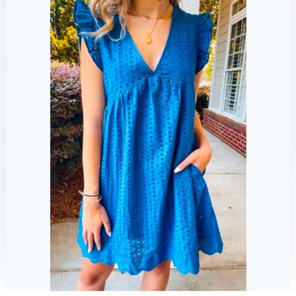 💙🦋NWOT EYELET ROMPER-dress - Picture 2 of 16